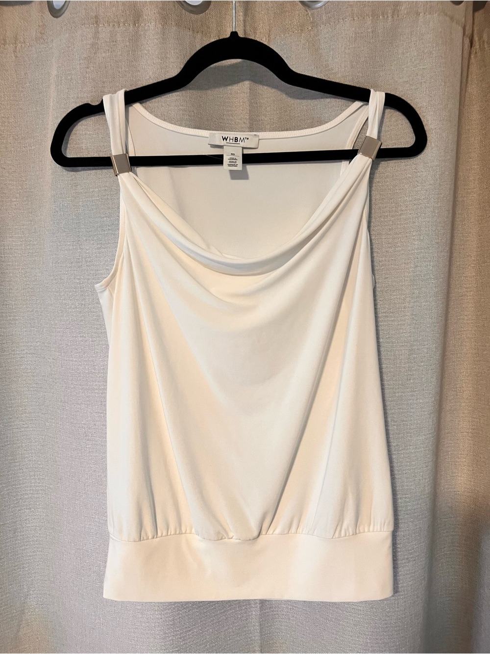 White House Black Market Ivory Cowl Neck Tank Top